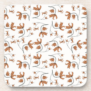Dessous-de-verre Caramel de pêche taupe florale romantique
