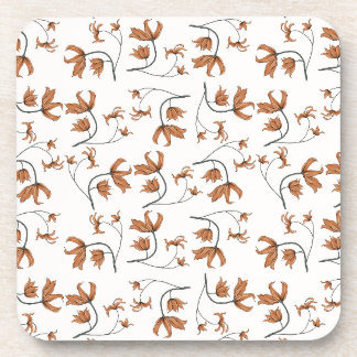 Dessous-de-verre Caramel de pêche taupe florale romantique