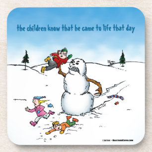 Dessous-de-verre Caricature amusante du tueur Snowman