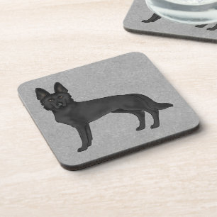 Dessous-de-verre Caricature de berger allemand noir GSD Chien gris