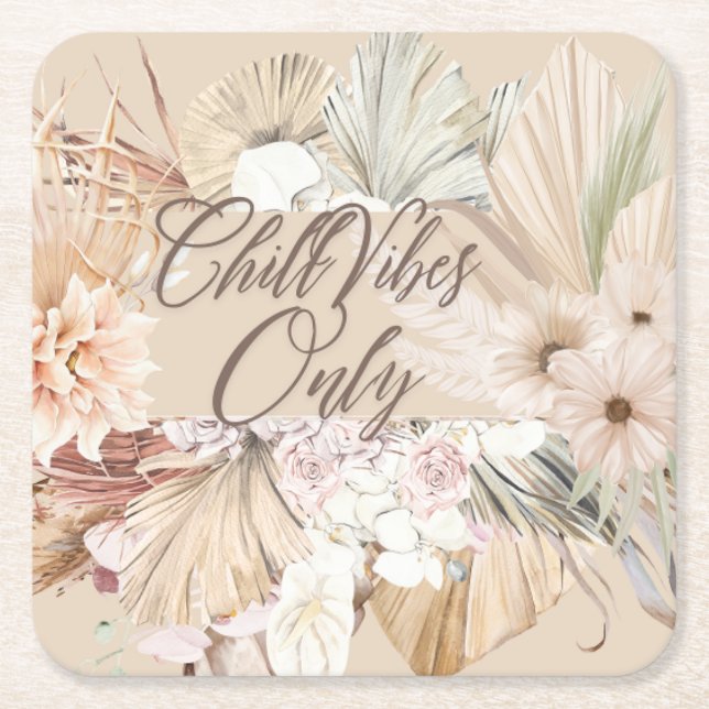 DESSOUS DE VERRE CARRÉ ボーホーフラワーコースター (Devant)