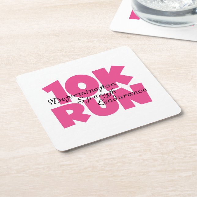 Dessous De Verre Carré 10K Run Sport Rose (Incliné)