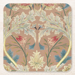 Dessous De Verre Carré 1875 Broderie florale Vintage William Morris