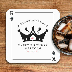 Dessous De Verre Carré 21e Anniversaire King of Spades Casino Poker Card