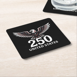 Dessous De Verre Carré 250e anniversaire aigle USA patriotique américain