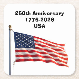 Dessous De Verre Carré 250e anniversaire USA souvenir patriotique
