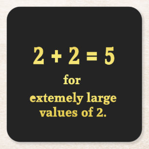 Dessous De Verre Carré 2 + 2 = 5 Blague de maths drôle