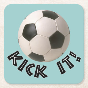 Dessous De Verre Carré 3D Soccerball Sport Kick It
