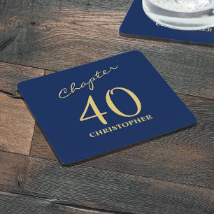 Dessous De Verre Carré 40e anniversaire Blue Gold Chapitre 40
