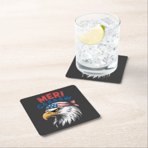 Dessous De Verre Carré 4 juillet Aigle Liberté Patriotique
