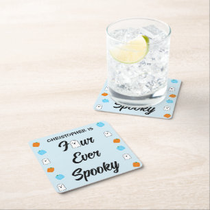 Dessous De Verre Carré 4e anniversaire éffrayant