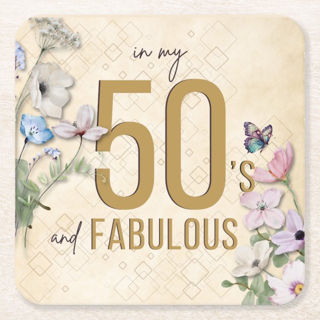 Dessous De Verre Carré 50 et Fleur sauvage fabuleux (Devant)