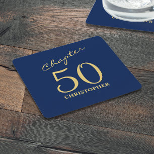 Dessous De Verre Carré 50e anniversaire Blue Gold Chapitre 50