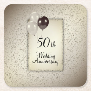 Dessous De Verre Carré 50e anniversaire du Mariage