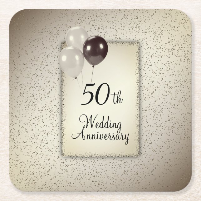 Dessous De Verre Carré 50e anniversaire du Mariage (Devant)