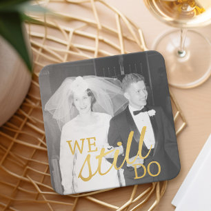 Dessous De Verre Carré 50e anniversaire du Mariage Photo personnalisée Go