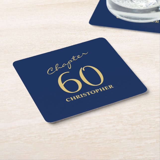 Dessous De Verre Carré 60e anniversaire Blue Gold (Incliné)