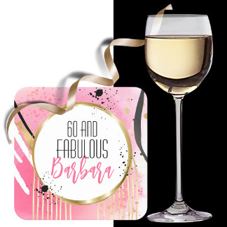 Dessous De Verre Carré 60e anniversaire Fabulous Rose Parties scintillant