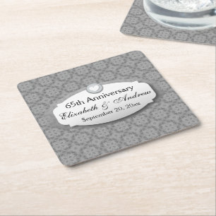 Dessous De Verre Carré 65e anniversaire Mariage Diamond