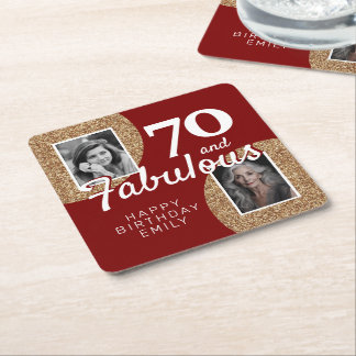 Dessous De Verre Carré 70 and Fabulous Gold Glitter 2 Photo 70th Birthday