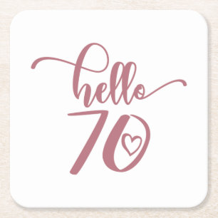 Dessous De Verre Carré 70e Anniversaire Femmes Bonjour 70 mignonnes 70 an