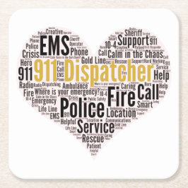 Dessous De Verre Carré 911 Dispatcher Word Cloud