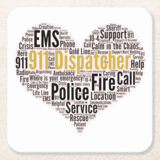 Dessous De Verre Carré 911 Dispatcher Word Cloud