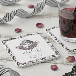 Dessous De Verre Carré A Little Wild One Mommy and Baby Zebra