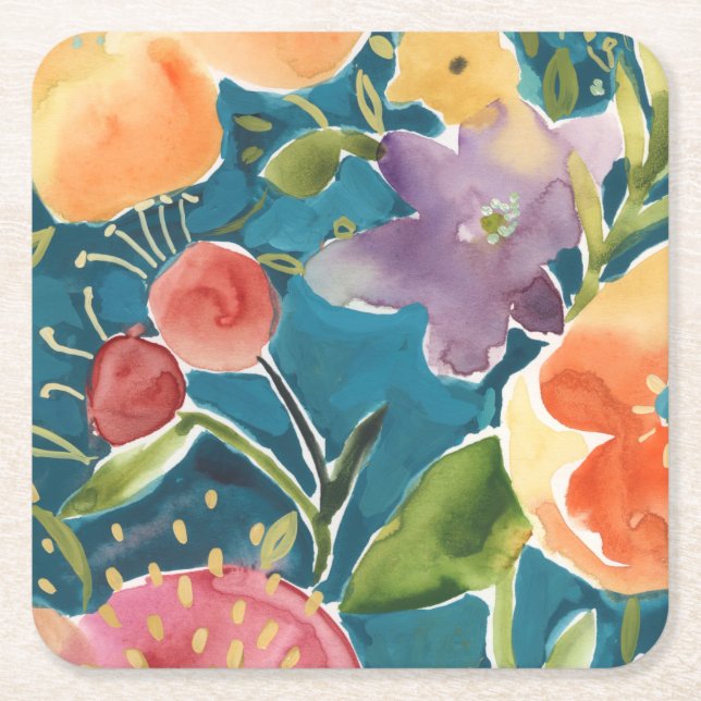 Dessous De Verre Carré Abondante florale I (Devant)