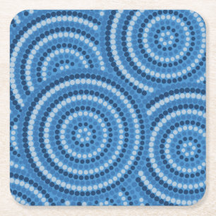 Dessous De Verre Carré Aboriginal Dot Painting