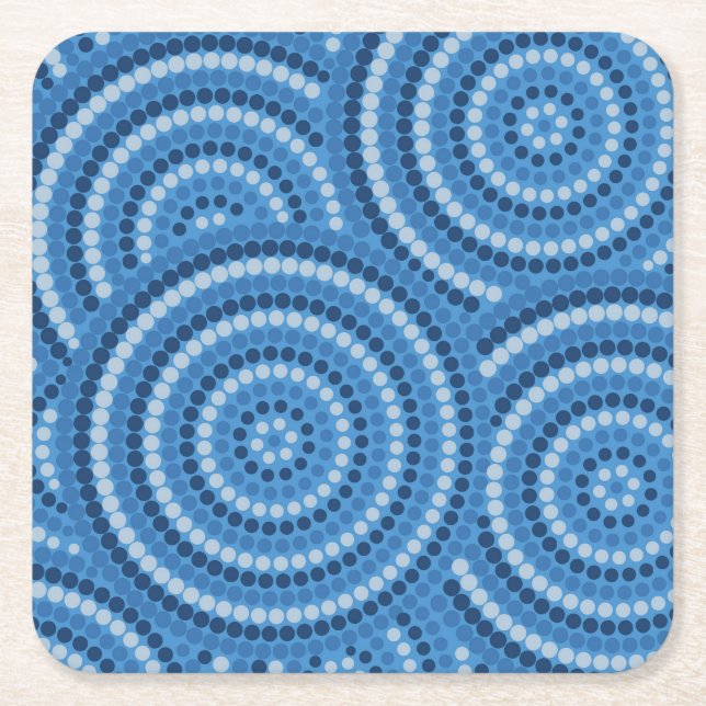 Dessous De Verre Carré Aboriginal Dot Painting (Devant)