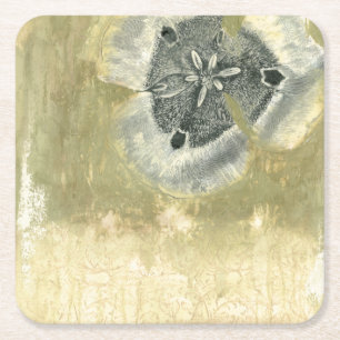 Dessous De Verre Carré Abrégé sur Flowerhead avec la texture vitrée