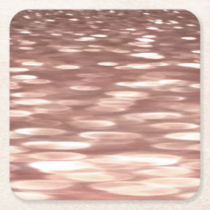 Dessous De Verre Carré Abstract #3: Copper Rose Gold