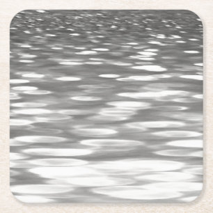 Dessous De Verre Carré Abstrait n° 3 : brillant gris argenté