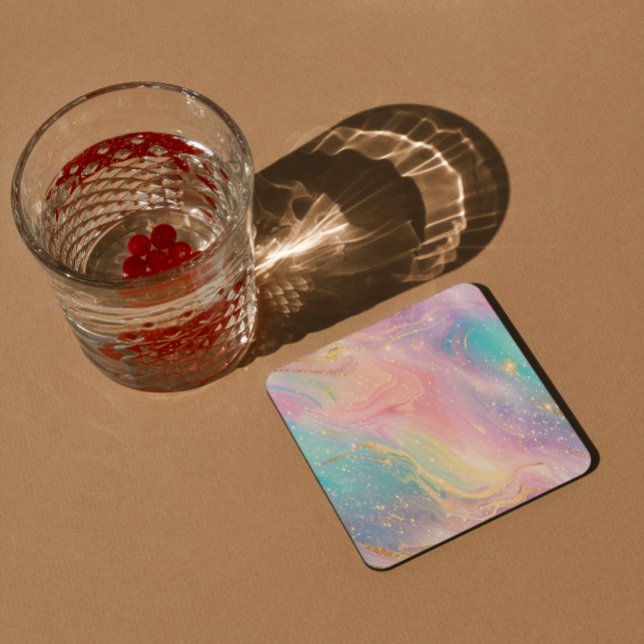 Dessous De Verre Carré Abstrait Pastel Parties scintillant Motif sans cou (Créateur téléchargé)