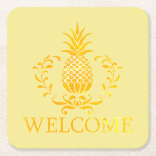 Dessous De Verre Carré Accueil Ananas fantaisie