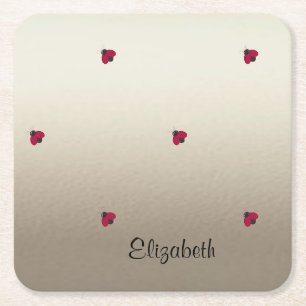 Dessous De Verre Carré Adorable Mignonne ,Coccinelles,Lumineux-Personnali