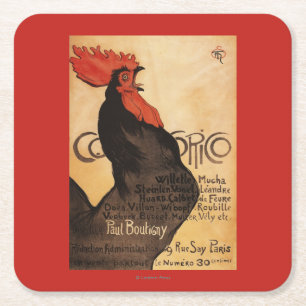 Dessous De Verre Carré Affiche promotionnelle de coq périodique de