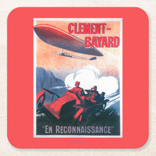 Dessous De Verre Carré Affiche promotionnelle de dirigeable d'Adjudant
