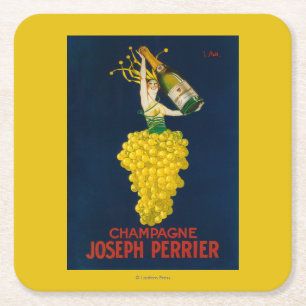 Dessous De Verre Carré Affiche promotionnelle de Joseph Perrier Champagne