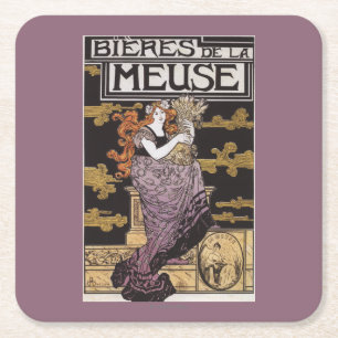 Dessous De Verre Carré Affiche promotionnelle de la Meuse de La de Bieres