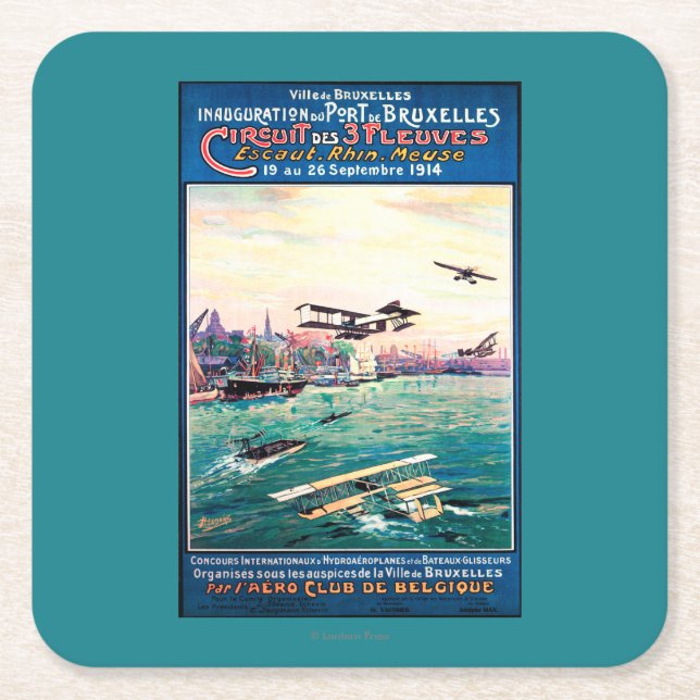 Dessous De Verre Carré Affiche promotionnelle décommandée d'avion de (Devant)