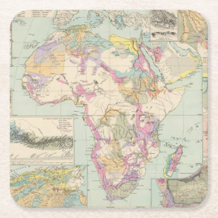 Dessous De Verre Carré Afrika - carte d'atlas de l'Afrique