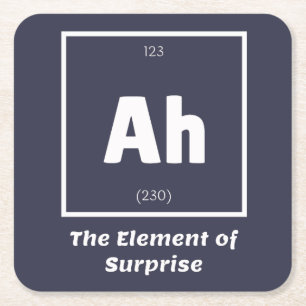 Dessous De Verre Carré Ah Élément de la science de la chimie surprise amu