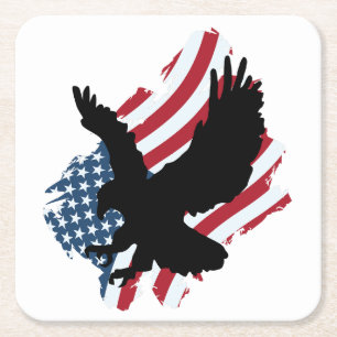 Dessous De Verre Carré Aigle patriotique
