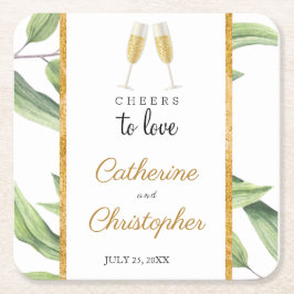 Dessous De Verre Carré Aimer la verdure champagne