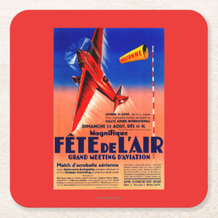 Dessous De Verre Carré Airshow comportant le courrier promotionnel de