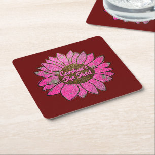 Dessous De Verre Carré Ajouter un nom Changer le texte Elle Shop Pink Tou