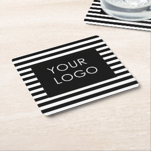 Dessous De Verre Carré Ajouter Votre Logo Entreprise Personnalisable Band