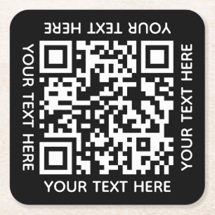 Dessous De Verre Carré Ajoutez votre propre code QR texte Scan Minimal Si